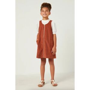 Hayden LA Girls Zip Up Sleeveless Corduroy Dress Brick Red Rust Size L